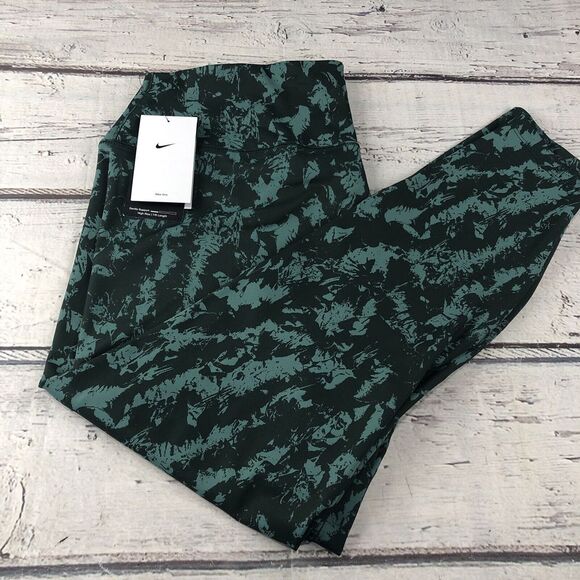 Nike Pants - Nike‎ One Printed High Rise 7/8 Ankle Leggings Womens XXL FZ3229-338 Green
